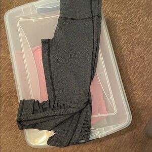 Athleta Charcoal Leggings with Side Detail